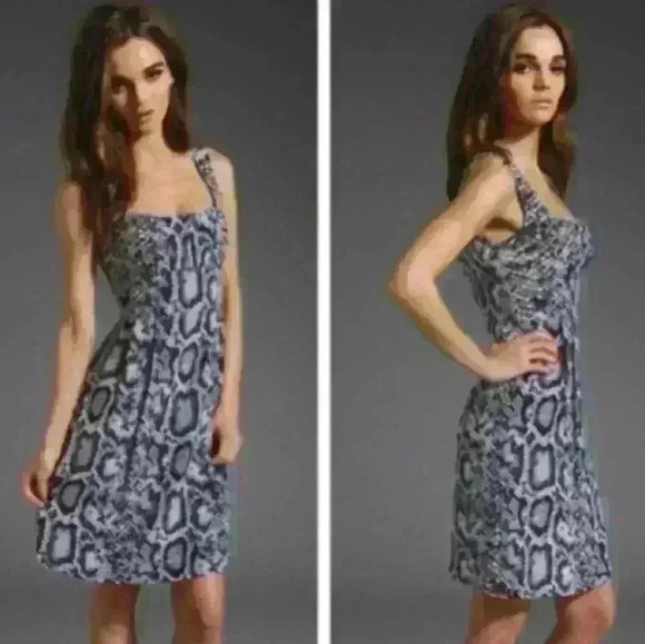 Nanette Lepore Silk Snake Sz 6 Python Print Dress Item#AA - Picture 1 of 7